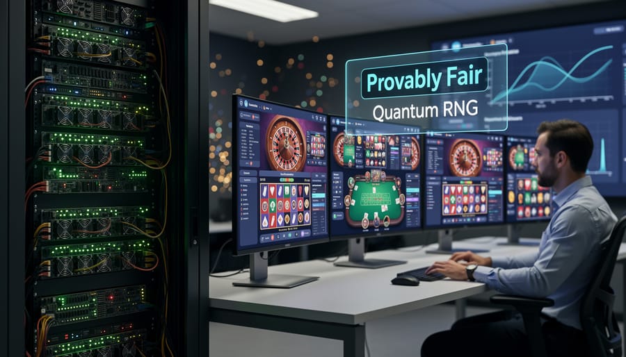 Quantum random number generation hardware installed in professional data center server rack
