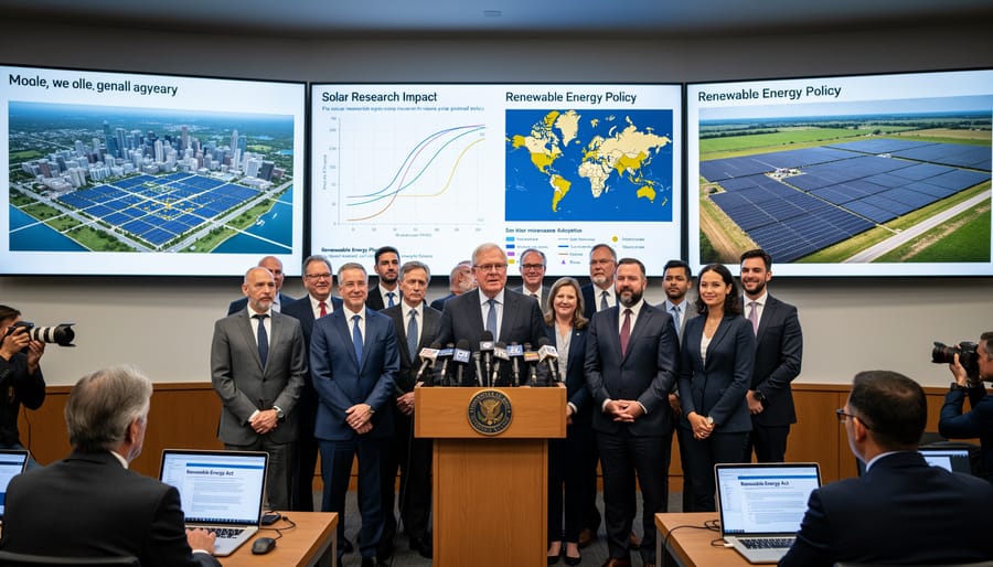 Large-scale solar farm installation showing successful renewable energy implementation